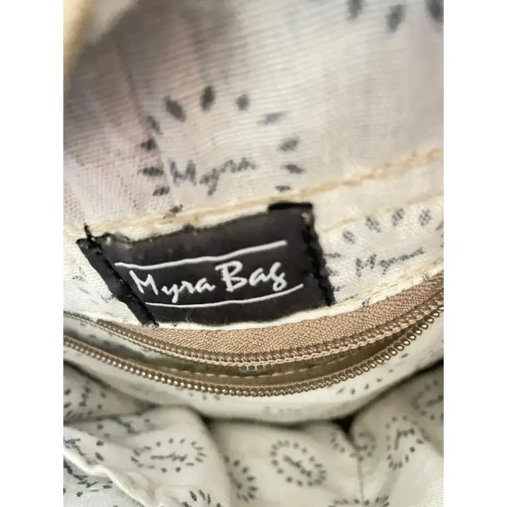 Myra Bag Canvas & Leather Crossbody Shoulder Bag Boho Western Farmhouse Tote